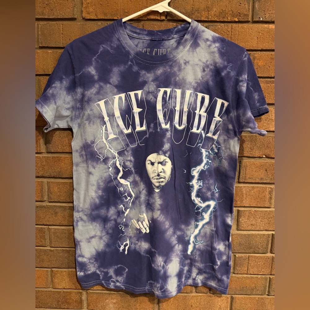 Ice Cube Graphic Tie-Dye T-Shirt - Blue size medium M New